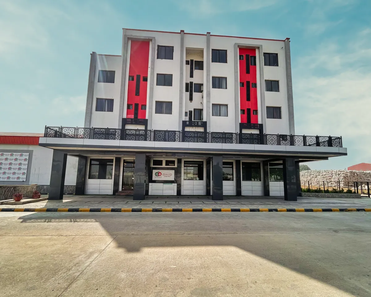 Exterior front view of the Amarava Agro Processors rice mill factory